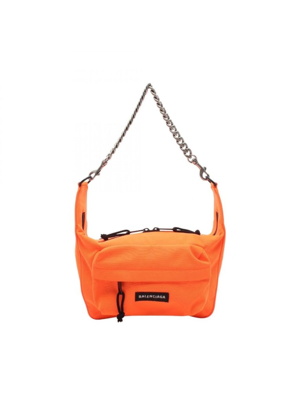 Balenciaga Shoulder Bag Raver Medium Orange Black White Canvas Chain